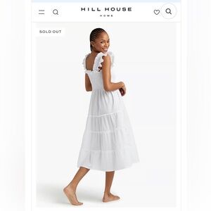 Hill House Nap Dress- White Swiss Dot Large